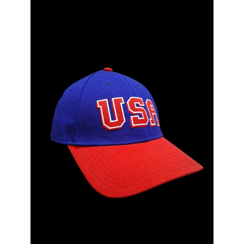 New Era Team USA 1991 Throwback Fitted Hat Red Blue Olympic Basketball Stretch L